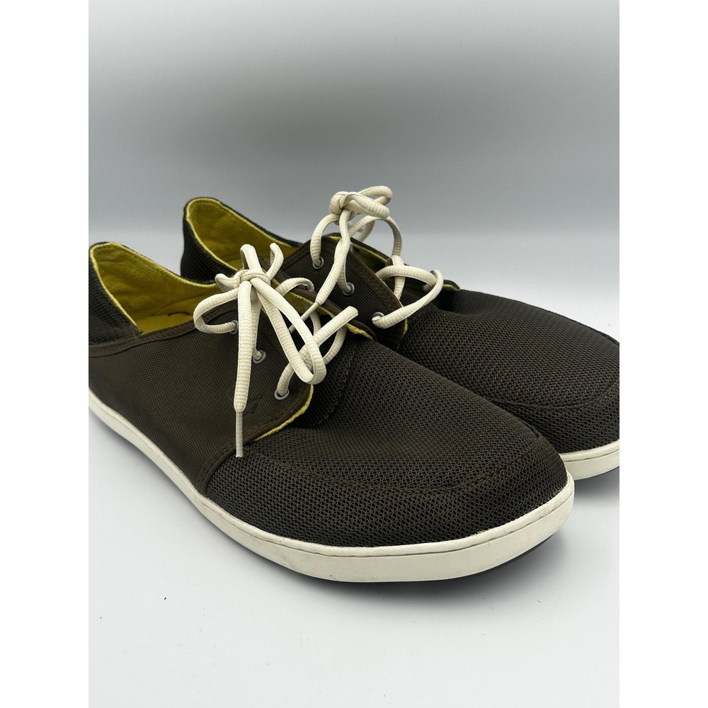 OluKai Nohea Lace Mesh Shoes Mens Size 13 Brown White Casual Lightweight Comfort - Picture 6 of 11